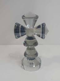 Vintage Oleg Cassini Art Glass Cross Sculpture - Etsy