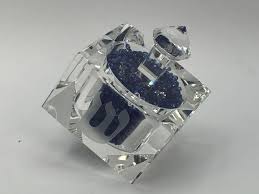 Sold at Auction: OLEG CASSINI CRYSTAL DREIDEL WITH BLUE ...