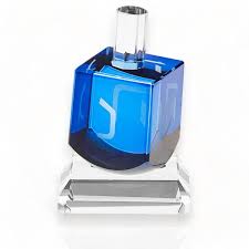 Set Of 4 Colorful Crystal Dreidels Gift Set