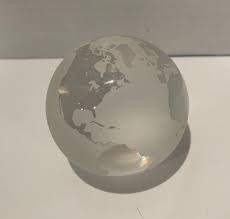 Vintage Tiffany & Co. Etched Crystal World Globe ...