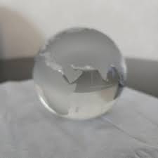 Etched Frosted Glass Earth Paperweight - Art Glass Globe (3 ...