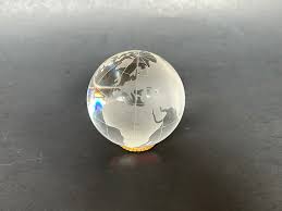 Glass World Globe With Brass Base | Chairish