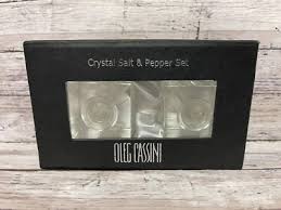 Oleg Cassini Crystal Salt And Pepper Set - Square (New in ...