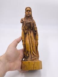 Hand Carved Vintage Wooden Good Shepherd Statue Christian ...