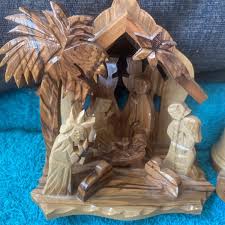 Olive Wood Nativity Scenes Hand Made Holy Land Vtg | eBay