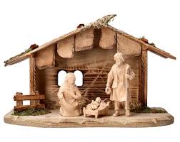 Nativity Scene Farmer Carved in Pine Wood of Valgardena ...