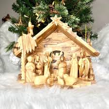 Handmade Olive Wood Nativity Set: Holy Land Christmas ...