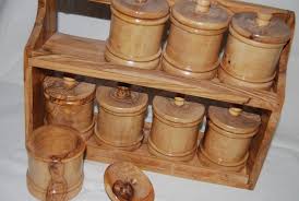 Buy Olive Wood Spice Rack & 8 Cans ** WOOD UNIQUE ...