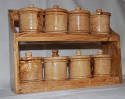 Olive Wood Spice Rack & 8 Cans ** WOOD UNIQUE** - Etsy ...