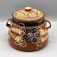 Vintage Tonala Hand Painted Bean Pot - Ocean Springs Mercantile