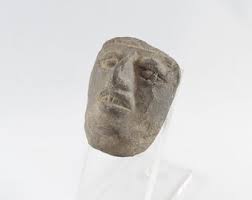 Vintage Maya Mexico Maya Face Mask Human's Head Pottery Status With Clear Plastic Display Stand - Etsy UK