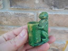 AGI Artisan Guild International Monkey holding Vessel Kohl Tube Egyptian | eBay