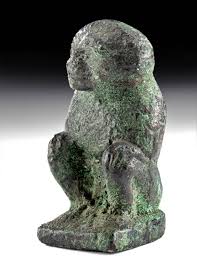 Sold at Auction: Egyptian Copper Baboon-Headed Thoth Figure
