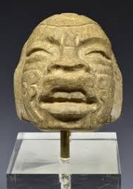 Pre Columbian Fine Olmec Stone Head