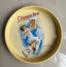 Olympia Beer Metal Advertising Serving Tray Flying Bottle ...