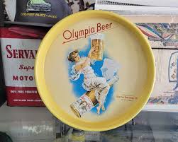 Olympia Beer Girl Serving Tray-Grumps Vintage Beers