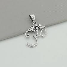 Om Pendant - Silver Om and Ganesh - Om Neck Charm ...