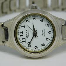 OMAX Crystal HBJ712 Silver Tone Quartz Women's Watch Sz. 7 1 ...