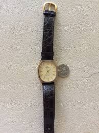 Vintage Puegot Mens Goldtone Japan Quartz Dress Watch ...