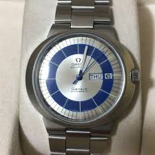 Omega Geneve Dynamic Vintage Day Date Silver Blue Round ...