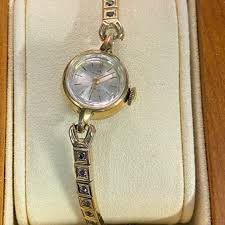 Montre Bucherer pour femme vintage des années 1950, boîtier en plaqué or massif 18 carats 20 microns avec sertissage de cristal, maillons de bracelet en or Bracelet 10KGF de 6,2 pouces - Etsy Canada