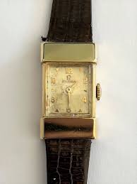 Vintage Omega 14k Yellow Gold Mechanical Manual Wind Leather ...
