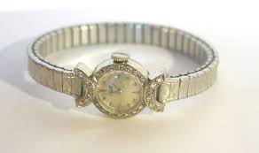 1953 Tissot & Fils 14K Ladies' Wristwatch Diamond Bezel ...