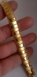 Vintage Gold Tone Matte & Shiny Flexible Bracelet 7.5" | eBay