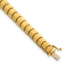 14k Yellow Gold Polished 7.75mm Link Bracelet 7.5" 14.83g ...