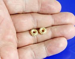 Gold Plated Stopper 2 Pcs 925 Silver for Make Islamic Prayer ...