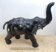 Life Like Large Elephant w/ Tusk Trunk Up Figure Statue ...