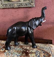 Leather Covered Elephant Figure, Floor or Tabletop Decor - Etsy