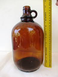 Vintage One Gallon Brown Glass Handled Jug amber color preserve jar collectib F* | eBay