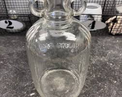 Vintage Clear Glass Double Handle Half Gallon Balloon Bottle/jar/vase - Etsy UK