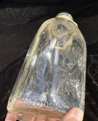 2 Vintage Clear Glass One Gallon Milk Bottles Jugs with ...