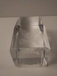 Paper Weight Solid Glass Crystal Laser Etched Motorcycle ...