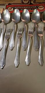 Vintage Italian Alpaca Silver-9 Serving Spoons, 9 Forks - Etsy
