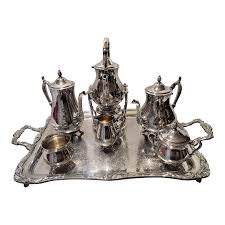 Vintage Wm Roger's Silver Plate Serving Tea Coffee Set With ...