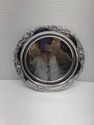 Metal Serving Tray Chrome Hong Kong Engraved "In Everything Give Thanks" 8.5" | eBay Australia