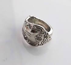 1824 / Sterling Silver Antique Spoon Ring - Melbourne 1952 - W Monogram. - Etsy