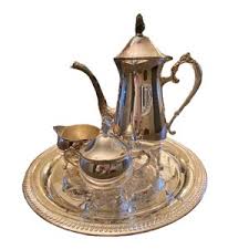 Vintage Golden Crown Silverplated Tea Serving Set With Tray Coffee Cream Sugar - Etsy