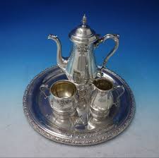 Prelude by International Sterling Silver Demitasse Tea Set 4pc Hand Ch – Antique Cupboard