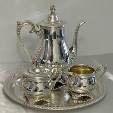 WM Rogers Victorian Rose 4 Piece Tea Serving Set 1904 Silver Plate Rose Embossed Vintage 1950s - Etsy