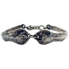 Vintage Signed National Deep Silver Spoon Bracelet. For Sale ...