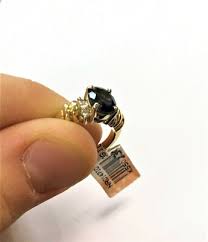 14k Yellow Gold Ring with Iolite Center Stone and Diamonds (Size: 6.75) | eBay