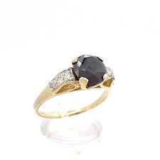 14k Gold Natural Black Diamond Engagement Ring Angel Wings 3ct Center Stone | eBay
