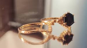 Antique Hexagon Shaped Black Onyx Engagement Ring Set Art Deco Leaf Style Black Onyx Wedding Ring Set 14k Gold Black Onyx Bridal Ring Set - Etsy