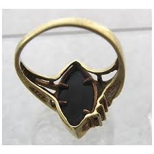 10K Onyx Diamonds Deco Style Ring Ft Thomas Jewelry Co. Sz 6 1/4. For Sale at Ruby Lane