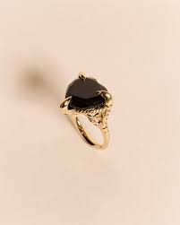 Onyx Love Heart Ring – Tessa Metcalfe Jewellery