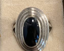 Southwest Made Black Onyx & Sterling Sliver Cluster Adjustable Ring Size 9 - Etsy